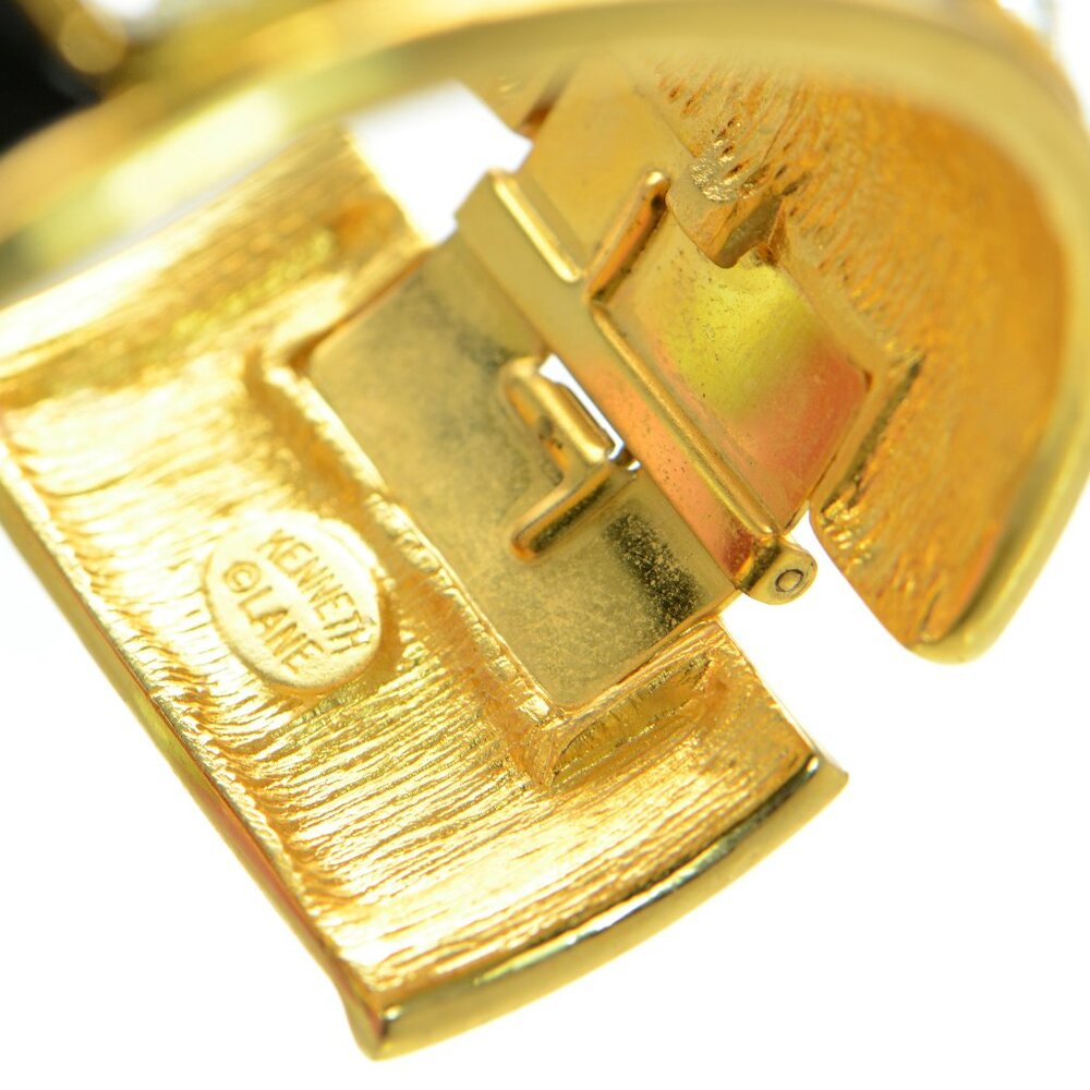 Kenneth Jay Lane Kjl Black Enamel Crystal Bracelet - image 4